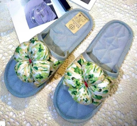 布艺拖鞋四叶草女款嫩绿色（L38-39）