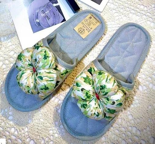 布艺拖鞋四叶草女款嫩绿色（L38-39） 商品图0