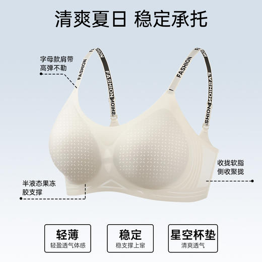 Z1-【适合75ABC-85ABC杯】【7A抑菌】【超薄凉感透气洞洞杯】【细肩带】无痕肩带美背内衣不空杯文胸   行云星摩/郁香新芽/摇曳浅夏 商品图9