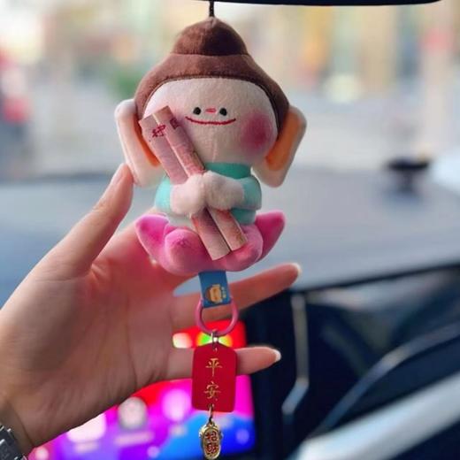 【福运常伴！佛小伴平安幸运挂件】云冈石窟文创福运挂件 车载/钥匙扣/居家/宿舍 可开合带磁铁 不只是玩偶，更是好运象征 商品图4