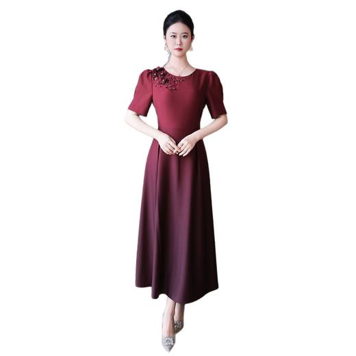 DNO-5CF5127夏季御姐风气质名媛女装钉珠短袖圆领 商品图4