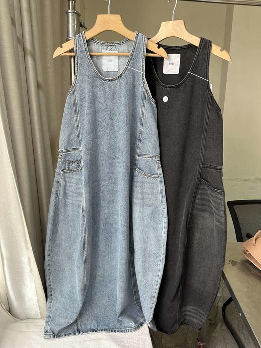 贝壳三 松弛感圆领无袖牛仔背带裙宽松廓形版背心连衣裙C041318 商品图1
