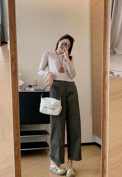 美食复古解构线密斜纹立体分割工装裤宽松微镰刀裤 商品图4