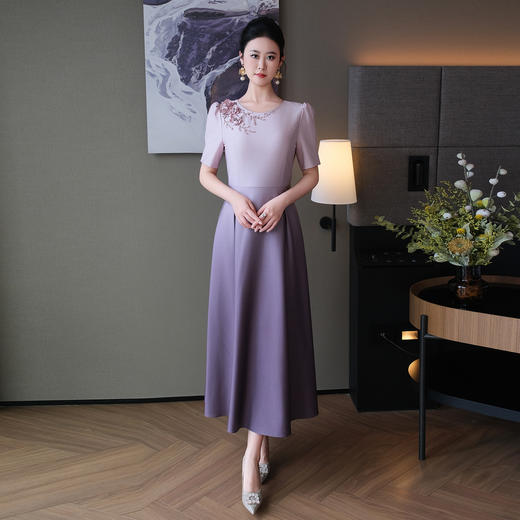 DNO-5CF5127夏季御姐风气质名媛女装钉珠短袖圆领 商品图2