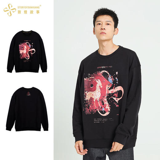 敦煌故事长袖t恤宽松版新棉时尚百搭夏青年 商品图2