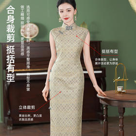 TZRY-新款爆款非遗宋锦真丝桑蚕丝旗袍高端夏季礼服日常气质优雅旗袍裙