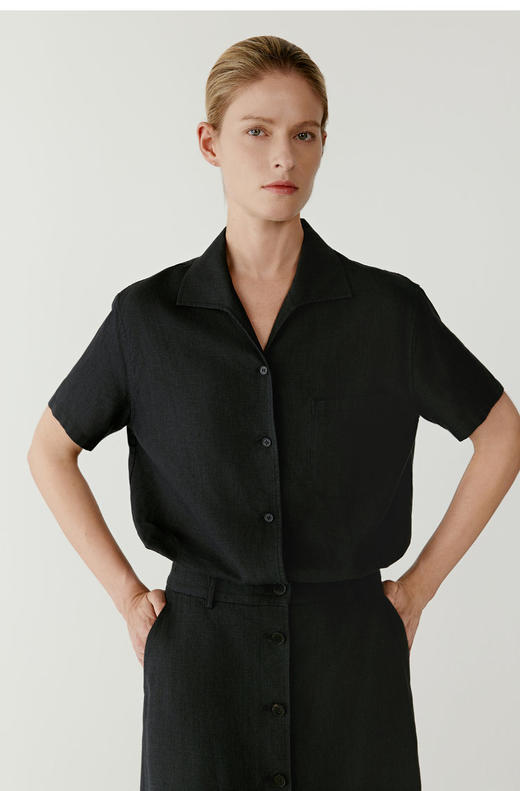 【高品质私服】【IC进口平纹亚麻短袖衬衫】质地挺括，光泽柔和自然肌理G1286-CC【无标出货 介意慎拍】 商品图5
