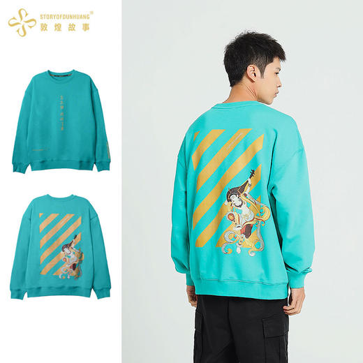 敦煌故事长袖t恤宽松版新棉时尚百搭夏青年 商品图2