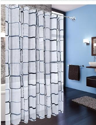 天丰黑白方格浴帘200*200 商品图0