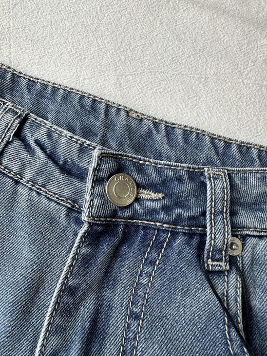 贝壳三 高腰拼接复古女休闲宽松香蕉裤水洗拖地天丝牛仔裤C041320 商品图14