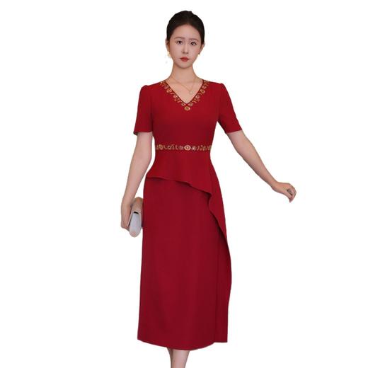 DNO-5CF24151高端品牌气质名媛2025夏季新款钉珠长款连衣裙 商品图4