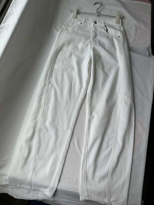 贝壳三 高腰拼接复古女休闲宽松香蕉裤水洗拖地天丝牛仔裤C041320 商品图10