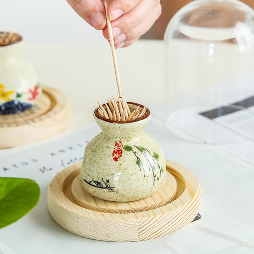 【出口牙签盒】新中式国潮牙签盒家用个性轻奢陶瓷牙签筒创意饭店餐饮商用 棉签罐 商品图4