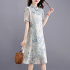 新中式国风改良旗袍连衣裙女夏2025新款显瘦气质端庄大气薄纱裙子YIHFUS8313 商品缩略图0