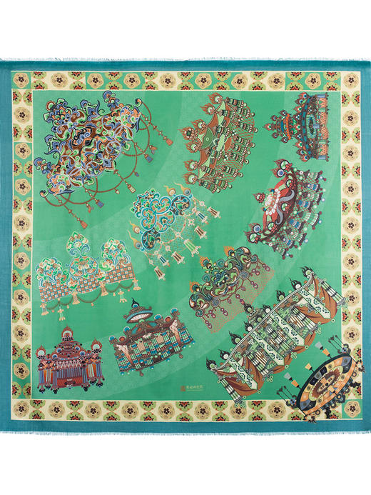 敦煌故事围巾女春季羊绒 商品图3