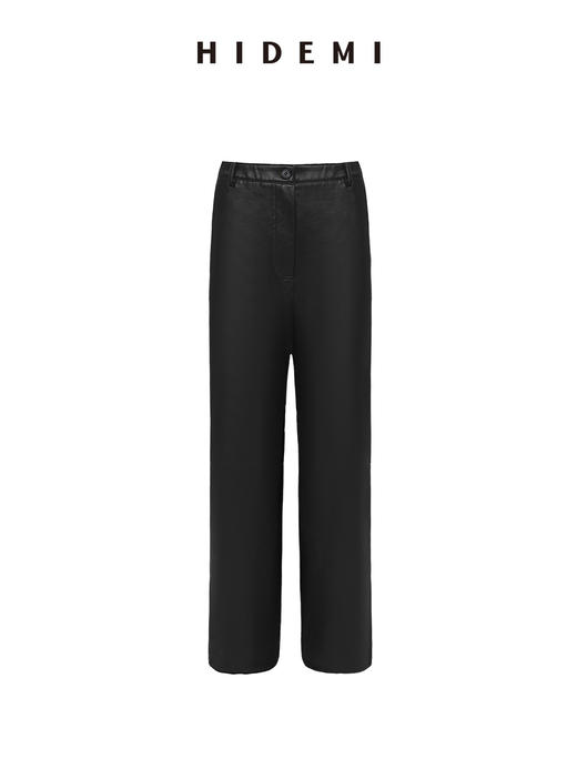 HIDEMI 超显瘦中腰款可再生蛋白皮环保皮阔腿裤皮裙 商品图6