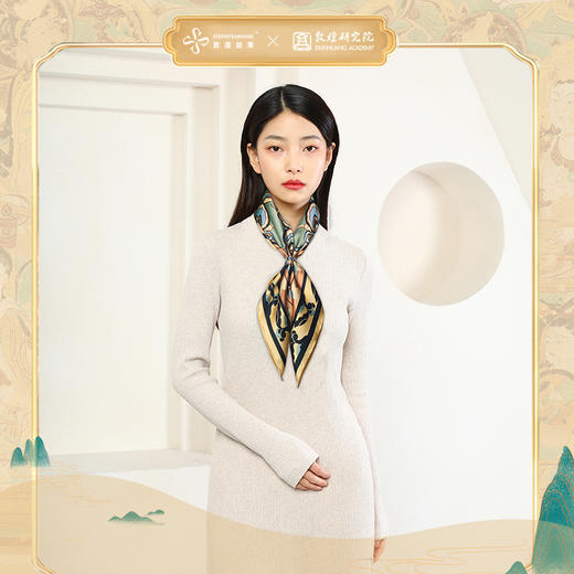 敦煌故事桑蚕丝印花送礼中国风女丝巾 商品图0