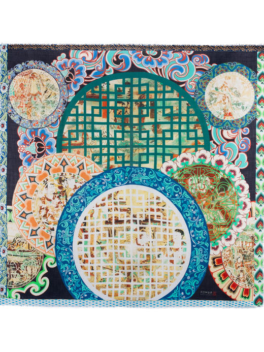 敦煌故事围巾女春季羊绒 商品图3