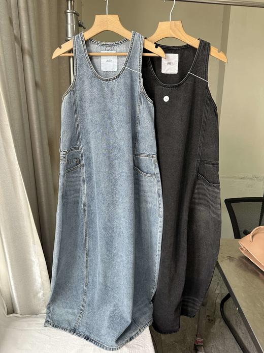 贝壳三 松弛感圆领无袖牛仔背带裙宽松廓形版背心连衣裙C041318 商品图0