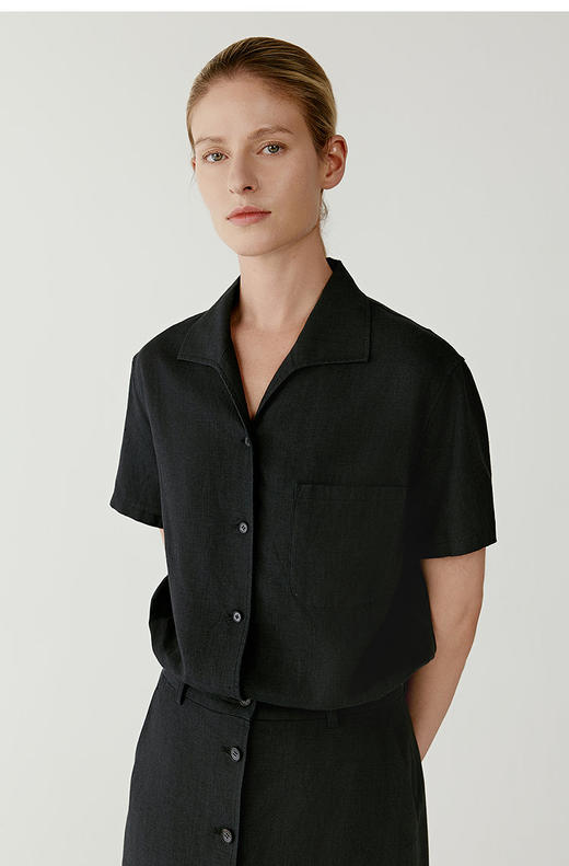 【高品质私服】【IC进口平纹亚麻短袖衬衫】质地挺括，光泽柔和自然肌理G1286-CC【无标出货 介意慎拍】 商品图4