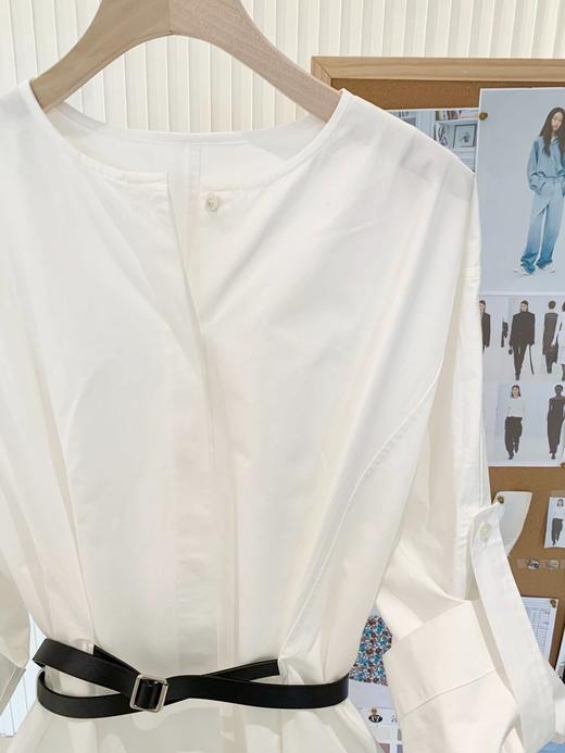 【高品质私服】【MC简白棉卷袖廓形腰带衬衫连衣裙】兼顾日常实穿性与品质感G1289-CC【无标出货 介意慎拍】 商品图13