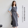 VICTORIA&VERA春季“层绪”灰蓝假两件中袖裙中长款极简气质西装面料连衣裙 商品缩略图4