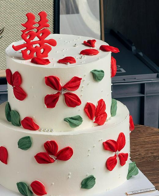 喜字裱花蛋糕 双层 商品图0