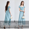 VICTORIA&VERA夏季“云绡胧袖”复古文艺高级感简约大方领肌理感泡泡袖连衣裙 商品缩略图2