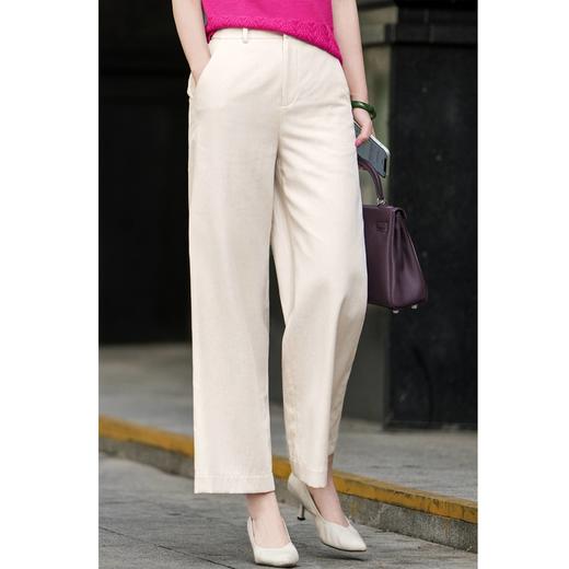 西子/【原色亚麻（九分裤）】亚麻棉高腰宽松显瘦九分裤/KZHC356 商品图1