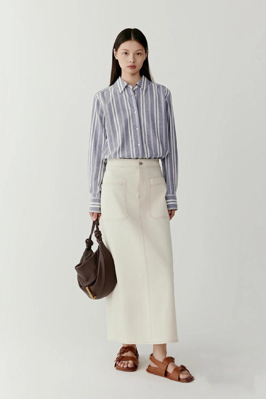 【高品质私服】【IC棉弹力牛仔长款半身裙】纯粹之美，简约至上，不挑身材G1283-CC【无标出货 介意慎拍】 商品图8