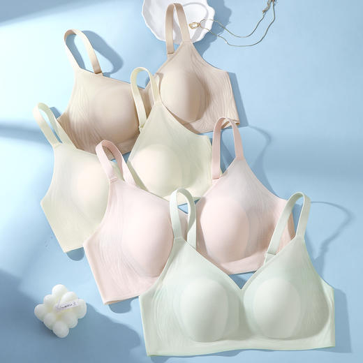 【298选3】D1-【B-D杯】【超薄透气兔耳洞洞杯】清凉无痕大胸显小内衣女春夏薄款女士文胸   清逸如烟 商品图12