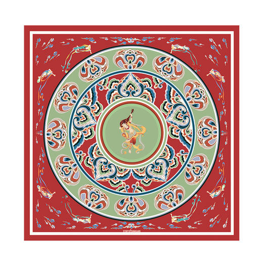 敦煌故事桑蚕丝春秋印花送礼中国风女丝巾 商品图6