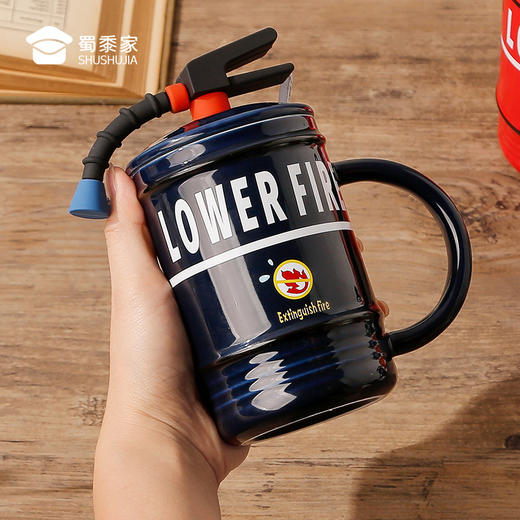 【趣味消防陶瓷杯】创意日用手柄水杯办公便携喝茶杯子 商品图7