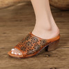 手工女鞋高跟鱼嘴拖鞋，民族风镂空真皮拖鞋BC-038-36 商品缩略图3