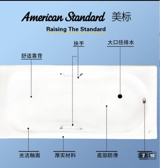 美标Studio 1.7M铸铁浴缸 商品图3