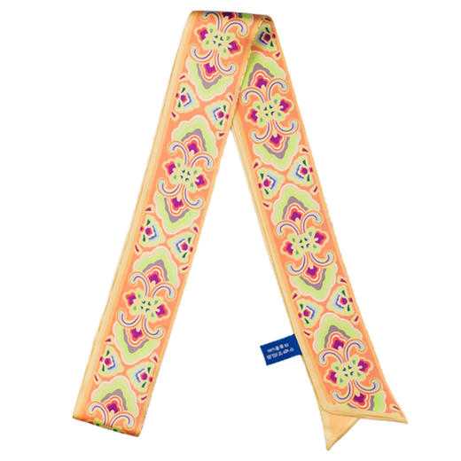 敦煌故事桑蚕丝春秋印花送礼中国风女领秀窄条丝巾 商品图5