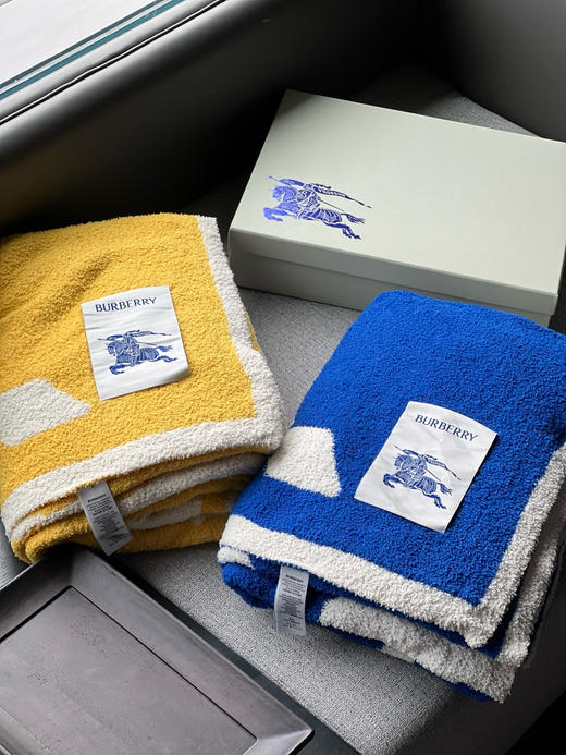 Bur战马双面用 四季通用提花盖毯。130*170 自己备注颜色。  黄色蓝色。 商品图0