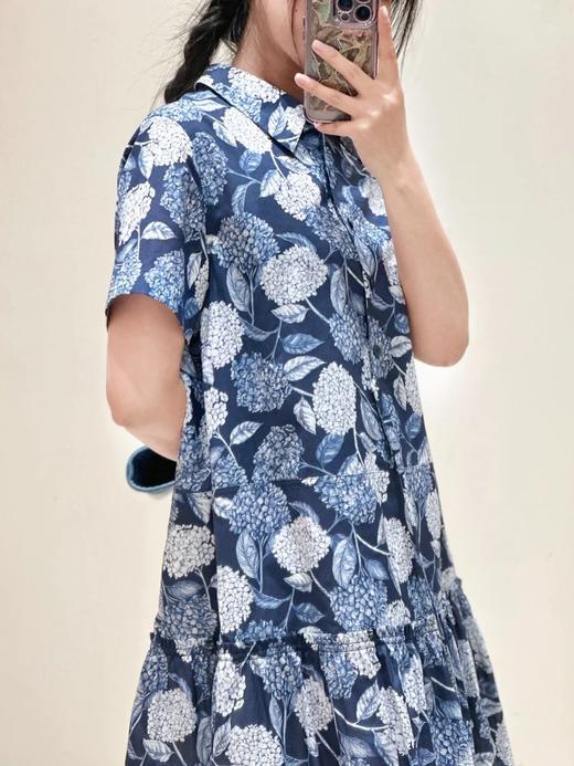 【高品质私服】【IC抗皱全棉印花布中长连衣裙】简约大方，展现出于练与优雅的气质G1314-CC【无标出货 介意慎拍】 商品图3