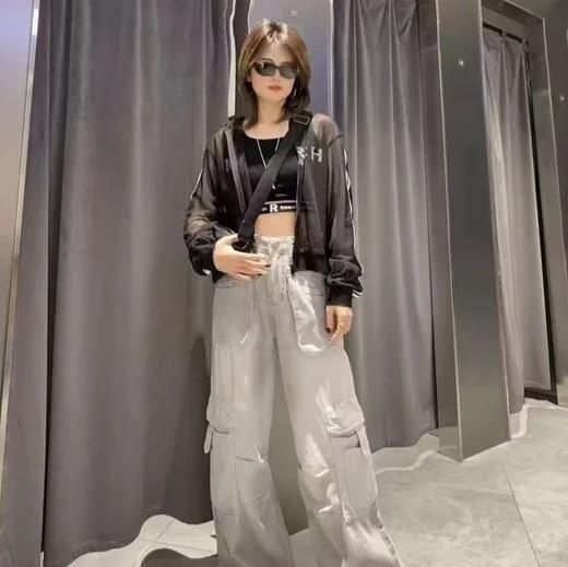 N连帽拼织带拉链长袖外套（黑）夏季 152040040321 商品图0