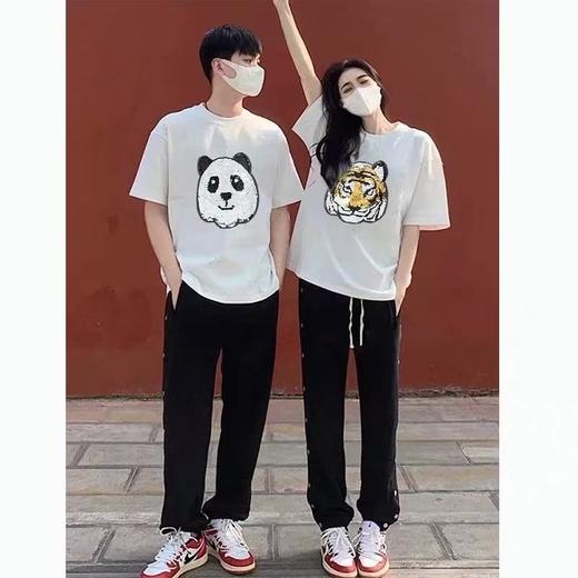 七夕福利-NO退【NOIDARA品牌】白100%棉（虎头变熊猫）T恤2064-喜出 商品图0