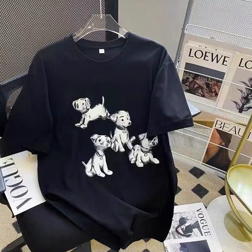  8.11秒杀-➡️黑色卡通狗狗女款T恤-喜出 商品图1