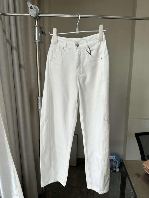 贝壳三 高腰拼接复古女休闲宽松香蕉裤水洗拖地天丝牛仔裤C041320 商品图4