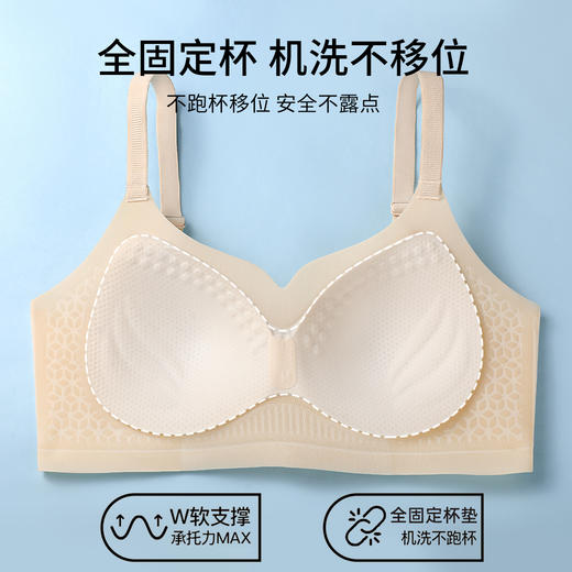 A1-【A-B杯】【冰丝凉感透气洞洞杯】裸感无痕聚拢内衣女夏季薄款无钢圈文胸   雾纱清梦【小胸-光面】 商品图5