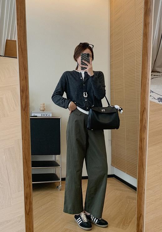 美食复古解构线密斜纹立体分割工装裤宽松微镰刀裤 商品图7