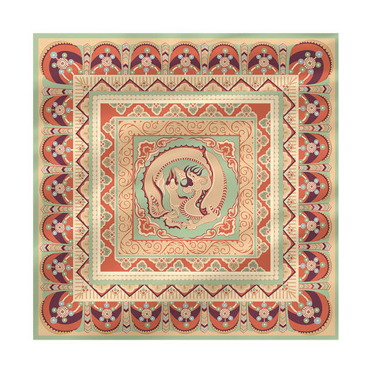 敦煌故事桑蚕丝印花送礼中国风女丝巾 商品图3