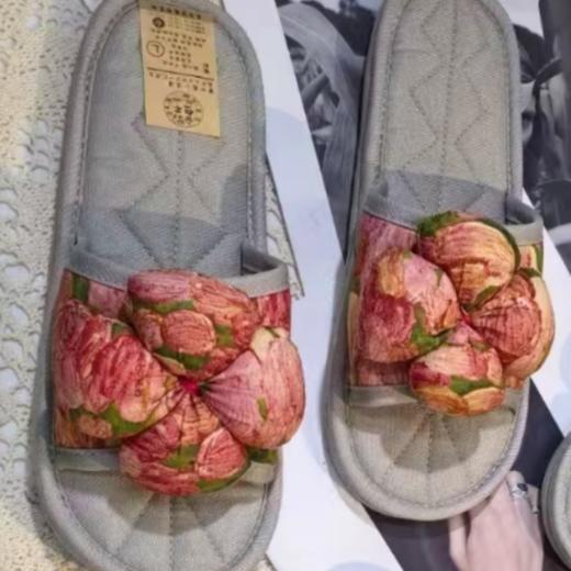 布艺拖鞋四叶草女款油画橙色（XL40-41） 商品图0