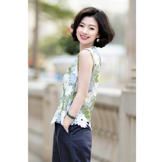 西子/花仙子桑蚕丝立体花卉镂空刺绣背心/DDBH1138 商品图1