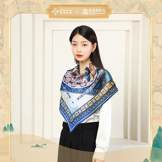 敦煌故事桑蚕丝印花送礼中国风女丝巾 商品图0