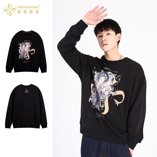 敦煌故事长袖t恤宽松版新棉时尚百搭夏青年 商品图2