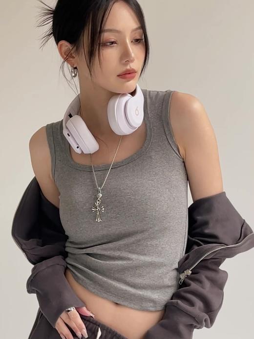 【买1送1 夏日BI备单品】高棉修身工字背心 高弹贴身 潮流百搭 副乳隐形 无感显瘦 怎么穿都好看 商品图0